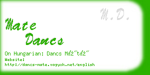 mate dancs business card